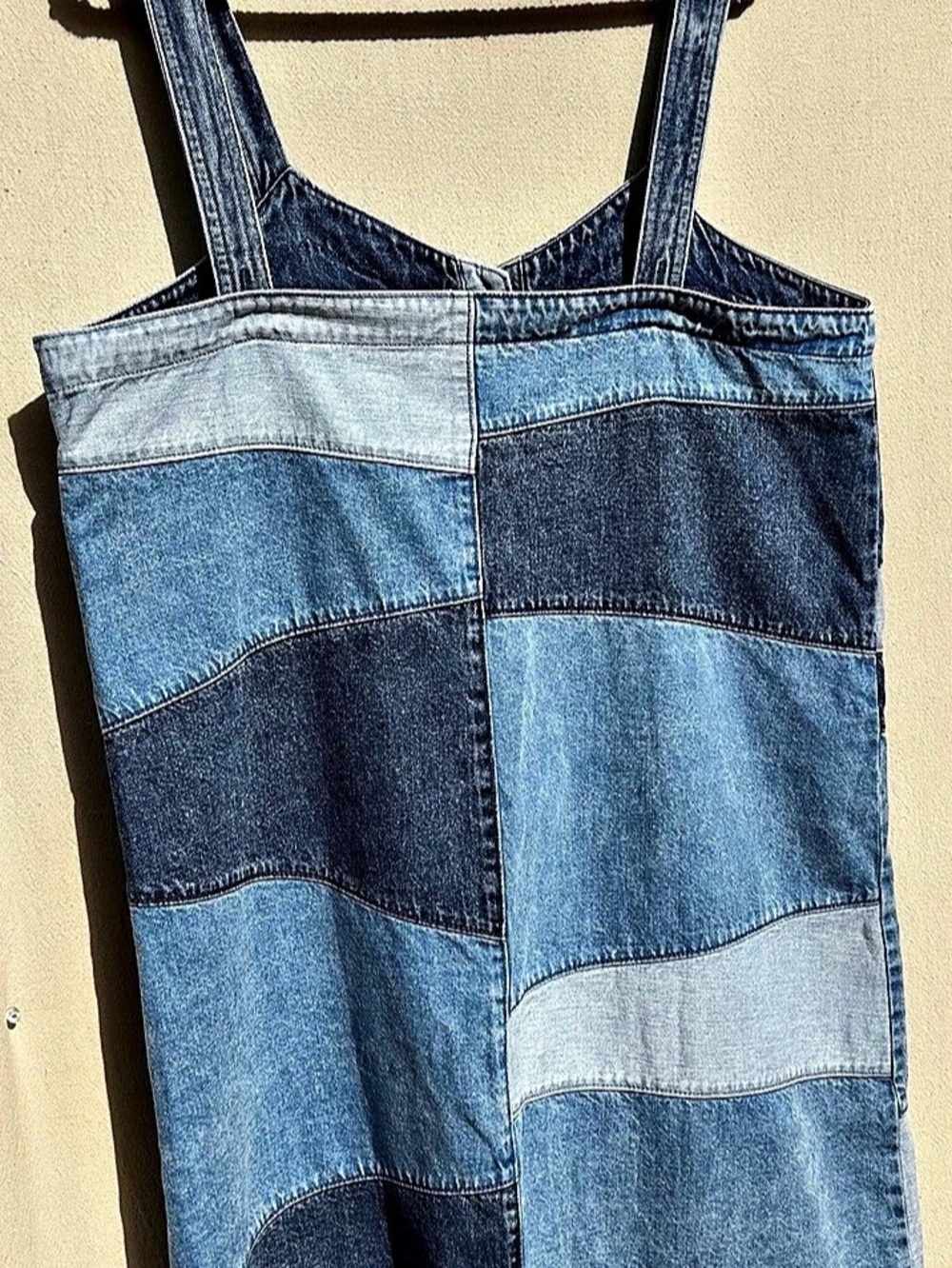 Gap Patchwork Denim Mini Dress in Blue